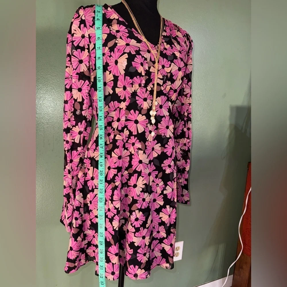 Kate Spade Pink Floral Long Sleeve Dress
